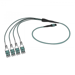 Patch cord 40G AFL Hyperscale QSFP+ (MPO) TO 4X10G SFP+ (8XLC)