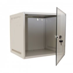 Cabinet rack de perete 6U Xcab, 520mm x 450mm, usa fata sticla securizata, montare pe perete